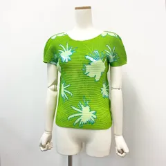 レディースM 美品 イッセイミヤケ 総柄 プリーツ カットソー 半袖 レディースM 美品 イッセイミヤケ 総柄 プリーツ カットソー