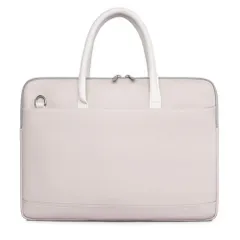 新品 EMY-li ビジネスバッグ レディース ショルダー pc 手提げ 15 15.6インチ 耐衝撃 防水 おしゃれ かわいい 収納付き 15インチ 15.6インチ パソコン ノートパソコン ノートpc バッグ ケース ホワイト 白 (ホワイト 15-15