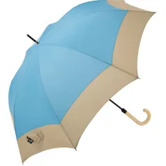 ☆ バイカラー/サックスブルー ☆ U-DAY スムースジャンプ 長傘 晴雨兼用 長傘 オシャレ ジャンプ傘 おしゃれ 晴雨兼用傘 レディース メンズ UVカット 軽量 軽い 丈夫 グラスファイバー骨 通勤 通学 バイカラー 切り替え ユニセックス