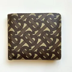 BURBERRY TBモノグラム 長財布 PVC レザー フラップ ブラウン バーバリー TBモノグラム ラウンドジップ 長財布 ブラウン PVCレザー