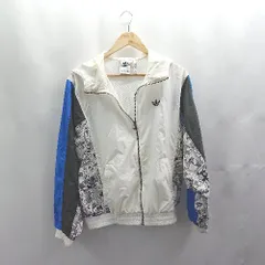 ◇ ⊇ adidas アディダス PIXARデザイン 長袖 ウインドブレーカー サイズM ホワイト ブルー メンズ E  【1503310007183】