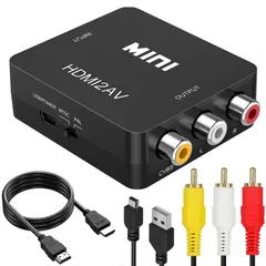 Runbod HDMI RCA 変換ケーブル HDMI to AV変換コンバーター HDMI からアナログ/コンポジット/3色端子 変換アダプター 1080P hdmi ケーブル 1M+RCA ケーブ