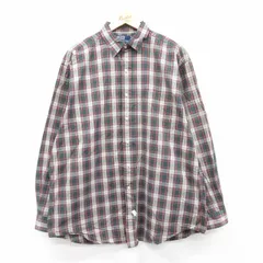 XL/古着 ラルフローレン 長袖 ブランド シャツ メンズ 90s 大きいサイズ ロング丈 コットン 緑他 グリーン チェック 25sep02 中古 トップス
