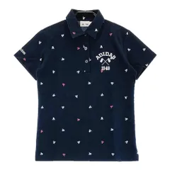 サイズ：S ADIDAS GOLF アディダスゴルフ N67927 半袖 ポロシャツ 総柄 ネイビー系 [240101249428]# ゴルフウェア レディース ストスト