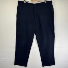 古着 ディッキーズ Dickies ワークパンツ ストレート 874 チノパン ジッパーフライ 作業着 センタープレス w42 L32  ネイビー メンズ