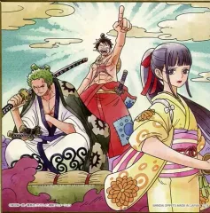 【中古】紙製品 ルフィ＆ゾロ＆菊の丞 和色紙 色コレ 「一番くじ ワンピース ワノ国編～第二幕～」 H賞