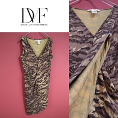 【美品】DIANE von FURSTENBERG 総柄 ノースリーブワンピース