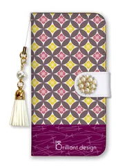 iPhone15ProMax ケース 手帳型 iPhone15 プロマックス スマホケース ビジュー パール デコ ストラップ付  おしゃれ 和柄 花柄 和風 日本 着物 上品 大人 きれい ブランド カラー09