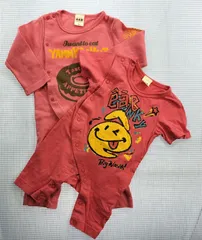 【まとめ売り 男/女の子】エーアーベー e.a.B カバーオール 2枚セット 80cm ベビー服 子供服 中古