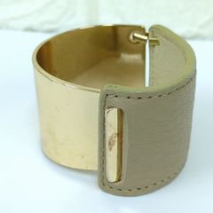 MAISON BOINET 仏国製 レザー バングル グレージュ - メルカリ