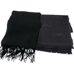186005 Emporio Armani エンポリオ・アルマーニ マフラー ブラック ウール 2点まとめ売り