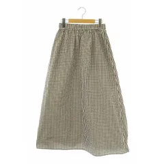 ビーミングバイビームス B:MING LIFE STORE by BEAMS ギンガム メモリータフタ スカート フレア ロング M ベージュ ブラウン /HK ■OS