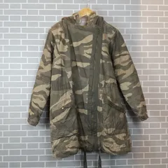 M1-01557 【Mens】next (ネクスト) モッズコート 14(Lサイズ相当) / カーキ×ベージュ×茶色 迷彩柄 表、ファスナー横の布に毛玉有 裾に色落ち有 両袖口にスレ有 H