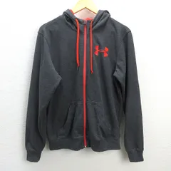 G■アンダーアーマー/UNDER ARMOUR MTR5618 ビッグロゴ ジップアップ パーカー【SM】灰系/MENS/41【中古】