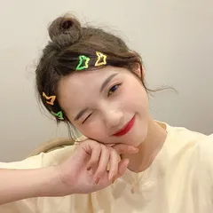 蝶々ヘアピン 2個セット オレンジ ワンサイズ