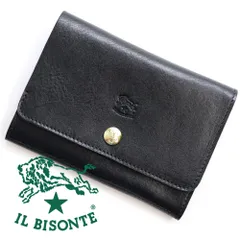 イルビゾンテ 財布 二つ折り IL BISONTE レザー 本革 ブラック ネロ 黒 SMW028 PV0005 BK110B ミニ 小銭入れ コインケース カード