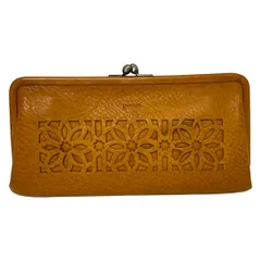 値下げ価格【ほぼ未使用】genten ブラウン 長財布 がま口 レザー ゲンテン genten ブラウン レザー がま口財布 長財布 レディース