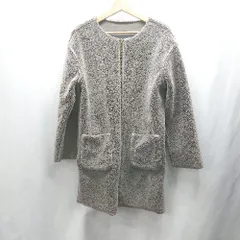 ◇ ⊇ BACK NUMBER バックナンバー リバーシブル ボア 長袖 ノーカラージャケット サイズM グレー レディース E  【1412090058349】のサムネイル