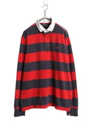 【お得なクーポン配布中!】 ポロジーンズ ラルフローレン ボーダー 長袖 ラガーシャツ メンズ XL / ラグビー 長袖シャツ ポロシャツ コットン ツートン 大きいサイズ
