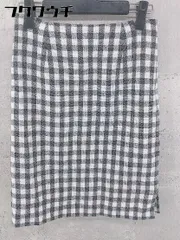 ◇ NATURAL BEAUTY BASIC ギンガムチェック 膝丈 タイト ナロー スカート サイズS ブラック系 レディース 【中古】 【1002802358005】