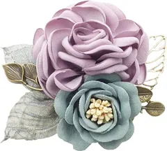 A'sTool コサージュ 入学式 卒業式 卒園式 フォーマル スーツ ブローチ 結婚式 上品 ピン クリップ 2way( 薄紫＆ニュアンスブルー)