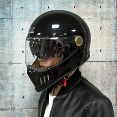 レトロ バイク 内蔵サングラス ヘルメット フルフェイスヘルメット 艶
