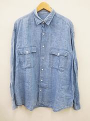 Porter Classic ポータークラシック ROLL UP LINEN SHIRT シャツ　L