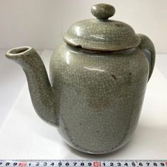 UM27-3中国美術 龍泉窯 青磁 急須 水注 時代物 古物 古玩 唐物 - メルカリ
