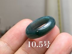 L11-150 深灰藍 10.5号 天然グアテマラ産 A貨 本翡翠 くりぬき リング