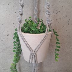 マクラメ プラントハンガー (ロングタイプ) グレー