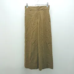 ◇ 23区 ジップフライ センタープレス きれい系 厚手生地 ワイドパンツ サイズ32 ブラウン レディース E  【1308290016961】