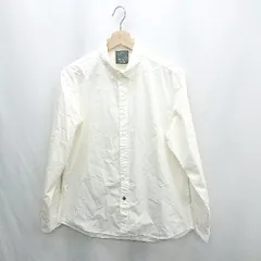 ◇ ⊇ nano universe ナノユニバース ロゴ刺<!-利用不可文字-!> 長袖 シャツ サイズM オフホワイト レディース E  【1501230034494】