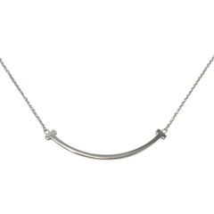 ティファニー TIFFANY&Co. ネックレス Tスマイル スモール K18ホワイトゴールド レディース