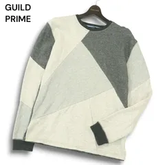 GUILD PRIME ギルドプライム 通年 カラーブロック 切替★ スウェット クルーネック トレーナー Sz.2 メンズ グレー