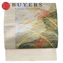 中古】 袋帯 正絹(金銀糸除く) えんじ ボルドー 洒落 和装 呉服 和服  