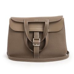 エルメス アルザン 2WAY ショルダー ハンドバッグ 斜め掛け トリヨンクレマンス レザー エトゥープ グレージュ シルバー金具 C刻印 HERMES（美品）