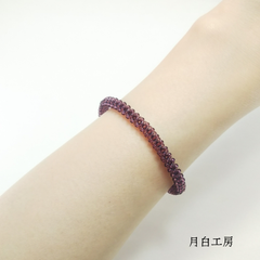 NO.20　　シードビーズ　△チューブ　【アメジストカラー】　テグス編み　ブレスレット
