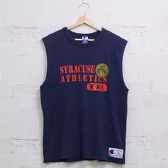 USED USA製 CHAMPION NO SLEEVE チャンピオン ノースリーブ ネイビー L