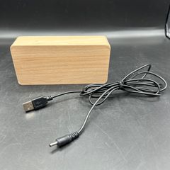 デジタル目覚まし時計　木製　LED　USB　温度湿度検出　電子時計