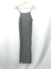 ◇ ⊂ LOWRYS FARM ローリーズファーム 柄物 キャミソール 膝丈 ワンピース サイズM ブラック レディース E  【1409240002055】