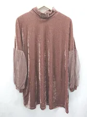 ◇ ⊆ merry jenny メリージェニー ベロア 長袖 ミニ丈 ワンピース サイズF ブラウン レディース E  【1503040004049】