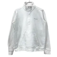 Columbia プリントスウェット トレーナー M ホワイト コロンビア 裏起毛 ハーフジップ レディース 古着卸 アメリカ仕入 a708-5289