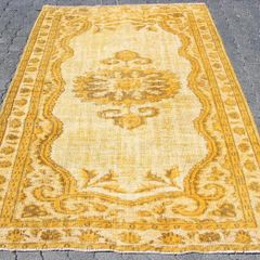 トルコヴィンテージラグ 161x265 cm トルコラグ イエロー オレンジ