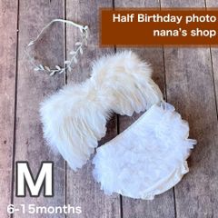 Mチュールブルマ&天使の羽根セット♪ニューボーンフォト　ハーフバースデー　衣装 100日祝い