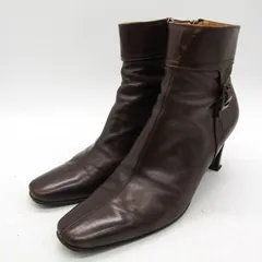 トラサルディ ブーツ スクエアトゥ ブランド シューズ 靴 日本製 レディース 22.5サイズ ブラウン TRUSSARDI 【中古】のサムネイル