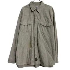 OLD NAVY 長袖 無地シャツ XXL オフホワイト オールドネイビー スナップボタン ビッグサイズ 胸ポケット 古着卸 アメリカ仕入 a702-5449のサムネイル