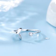 Whale, dolphin, orca tail pearl ring, jewelry, women's ring, gift, present, ocean, one-time purchase