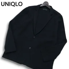 UNIQLO ユニクロ 通年 ストレッチ★ ミラノリブ ニット ジャケット Sz.XL　メンズ 黒 大きいサイズ