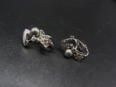 NINA RICCI ニナリッチ ラインストーン パール クリップ式 イヤリング アクセサリー レディース シルバー系 DJ6386