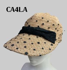 カシラ CA4LA キャップ　帽子 ドットチュール付 リボン